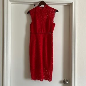 Bardot red midi dress size small